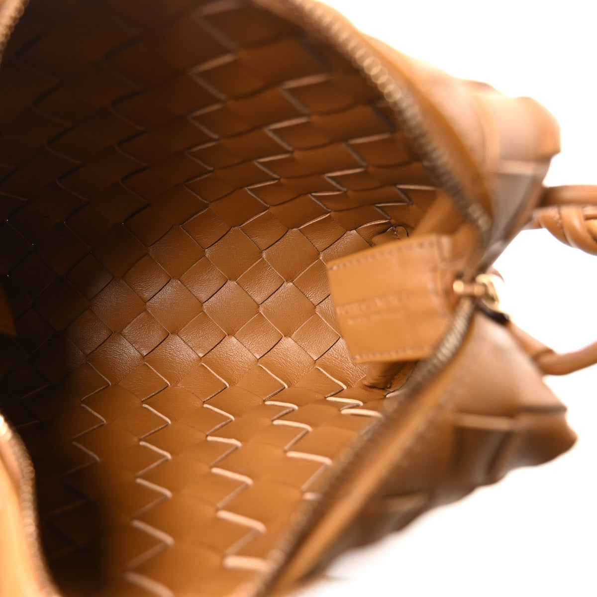 Nappa Intrecciato Mini Loop Camera Bag Camel