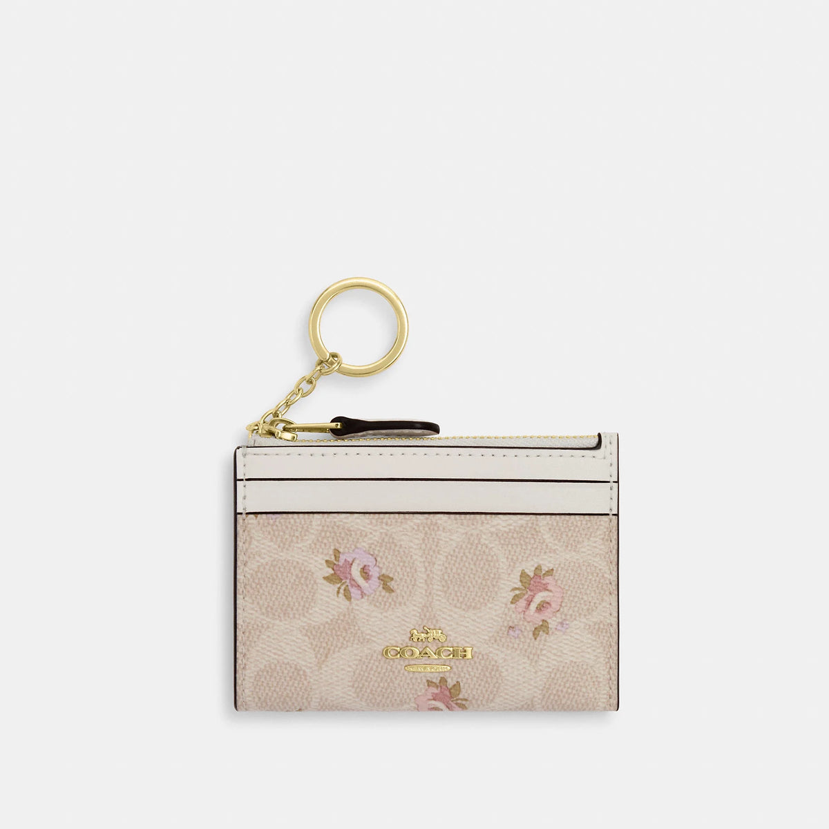 Coach Outlet Mini Skinny Id Case In Signature Canvas With Floral Print