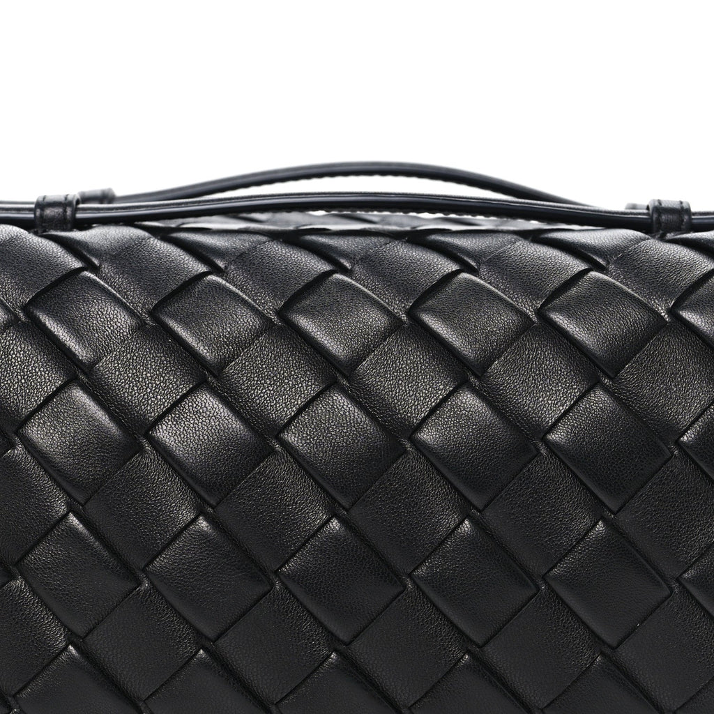 Nappa Intrecciato Gioco Top Handle Bag Black