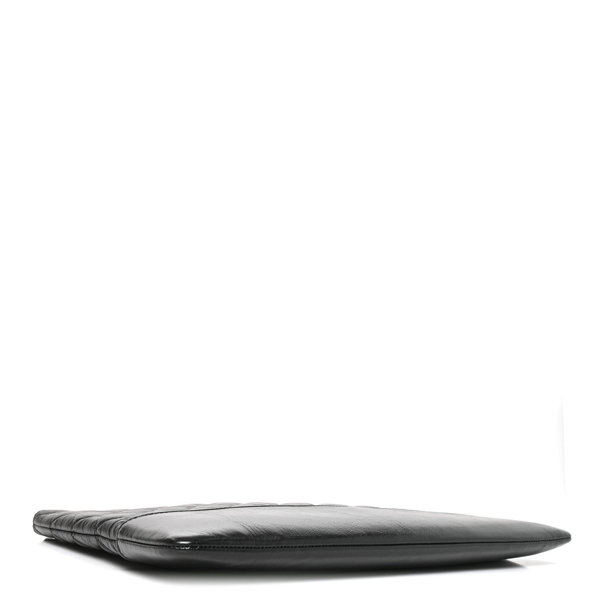 Aged Calfskin Quilted Large Gabrielle Cosmetic Case Black