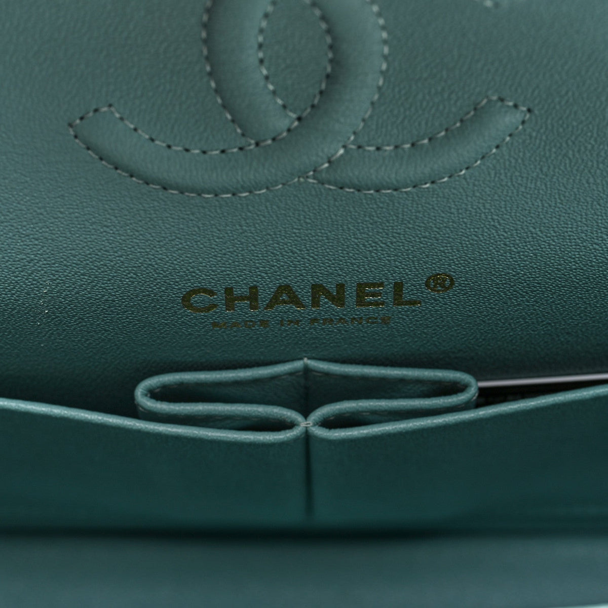 Caviar Quilted Small Double Flap Light Blue