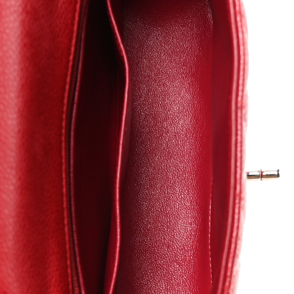 Caviar Quilted Mini Rectangular Flap Red