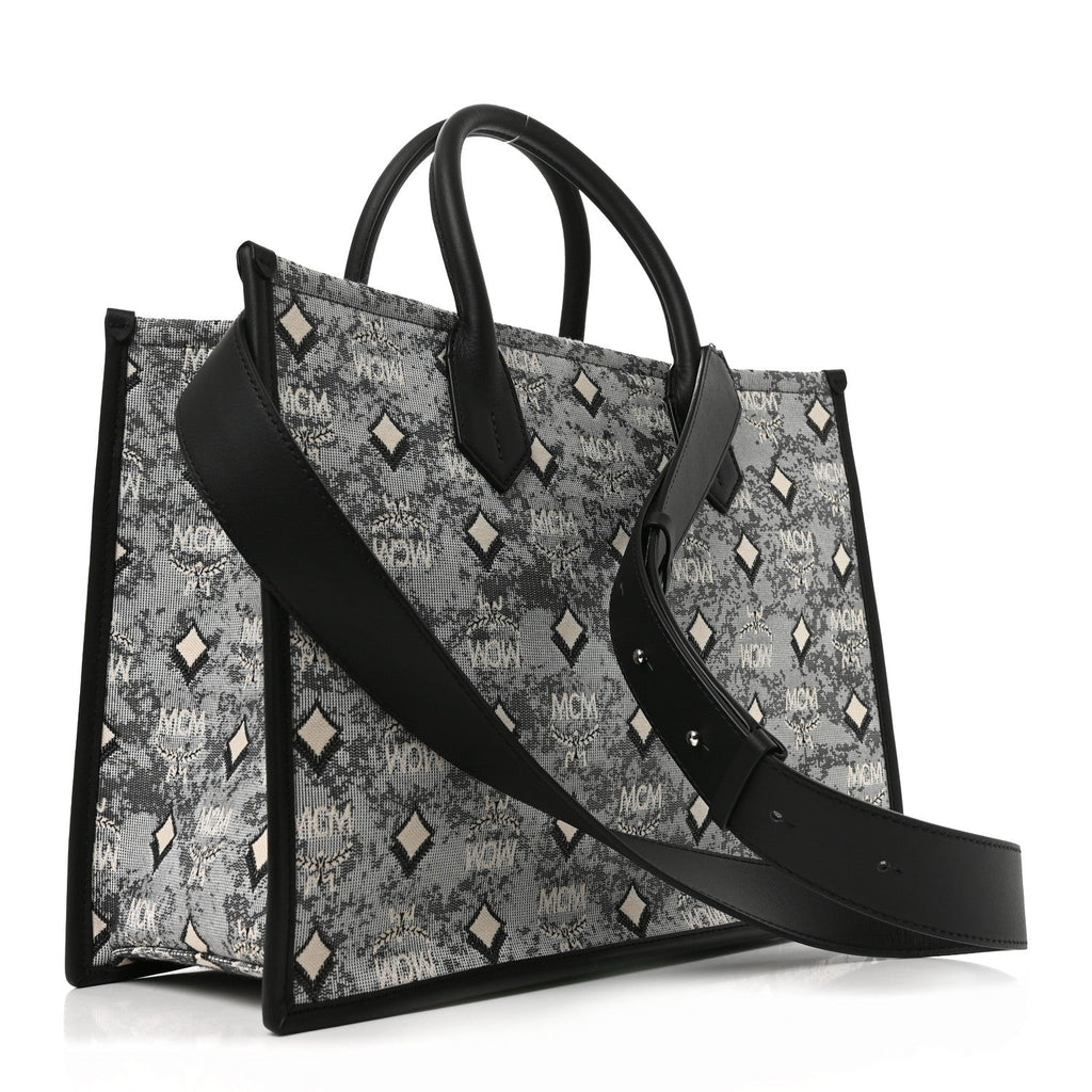 Jacquard Monogram Aren Large Tote Blue