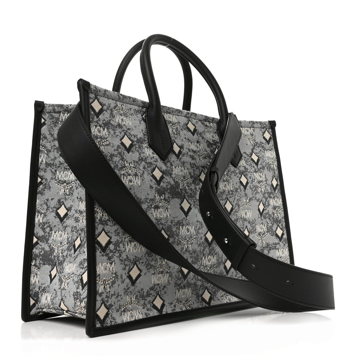 Jacquard Monogram Aren Large Tote Blue