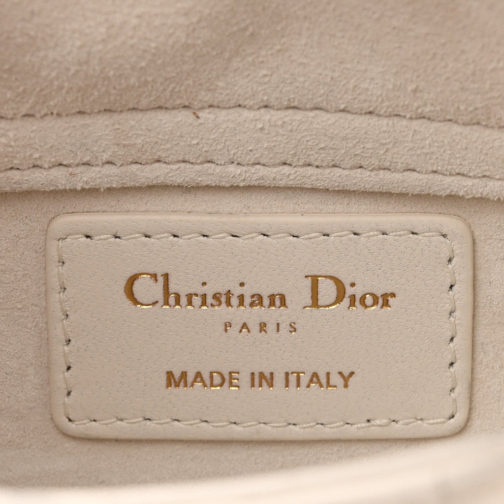 Lambskin Cannage Dioramour Micro Lady D-Joy Latte