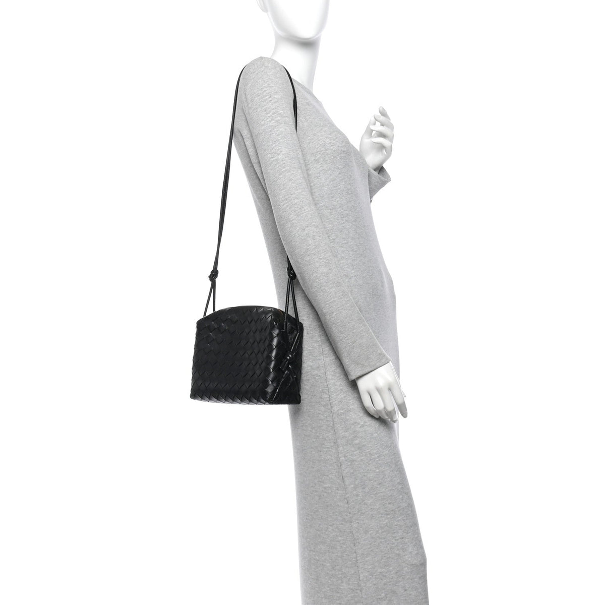 Nappa Intrecciato Small Loop Camera Bag Black