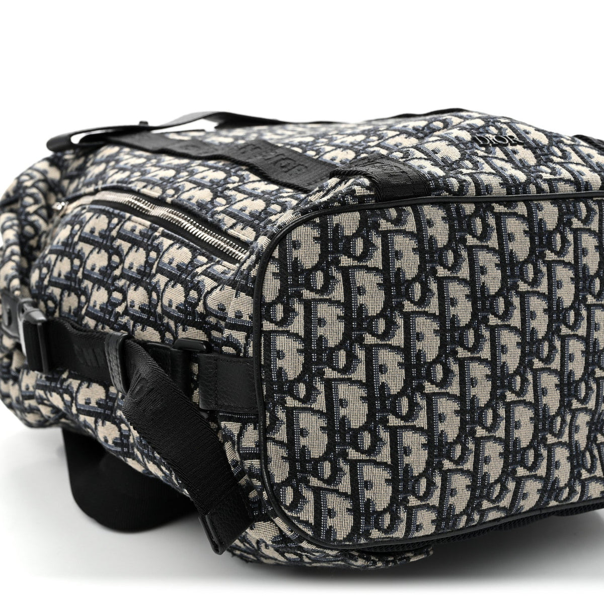 Oblique Calfskin Safari Backpack Navy Blue
