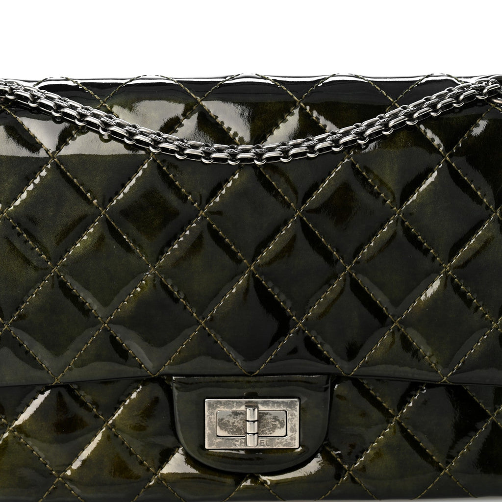 Patent Quilted 2.55 Reissue 226 Flap Green