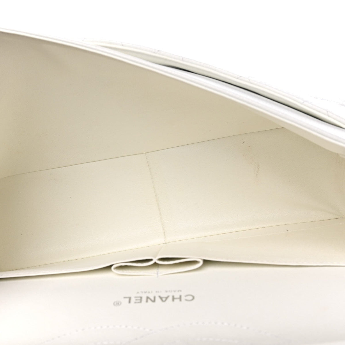 Caviar Quilted Jumbo Double Flap White