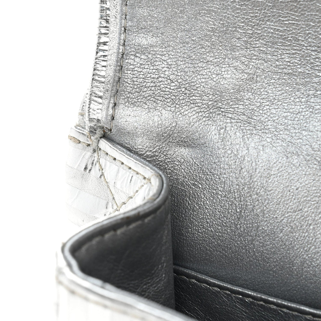 Metallic Calfskin Striped 2.55 Reissue 227 Silver