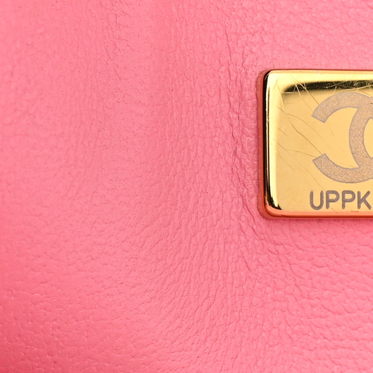 Iridescent Calfskin Quilted Medium Double Flap Pink