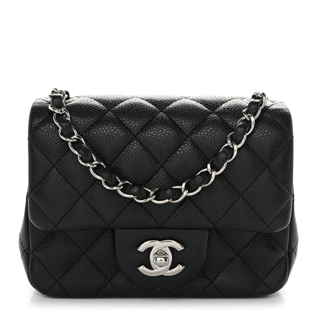 Caviar Quilted Mini Square Flap Black