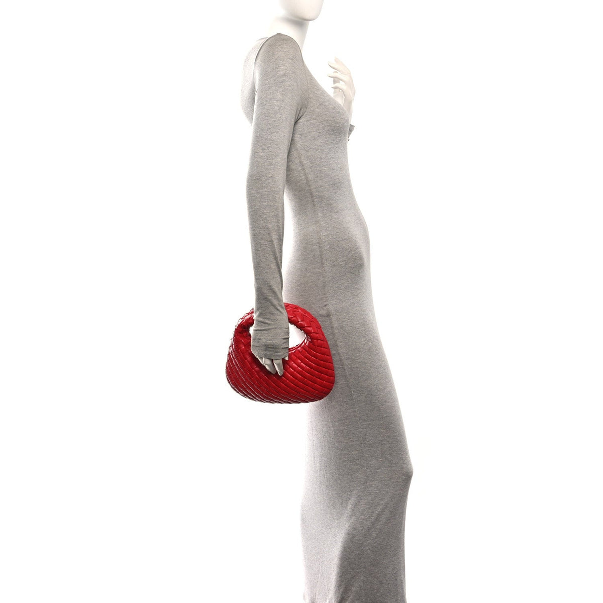 Nappa Intrecciato Baby Veneta Hobo Cardinal