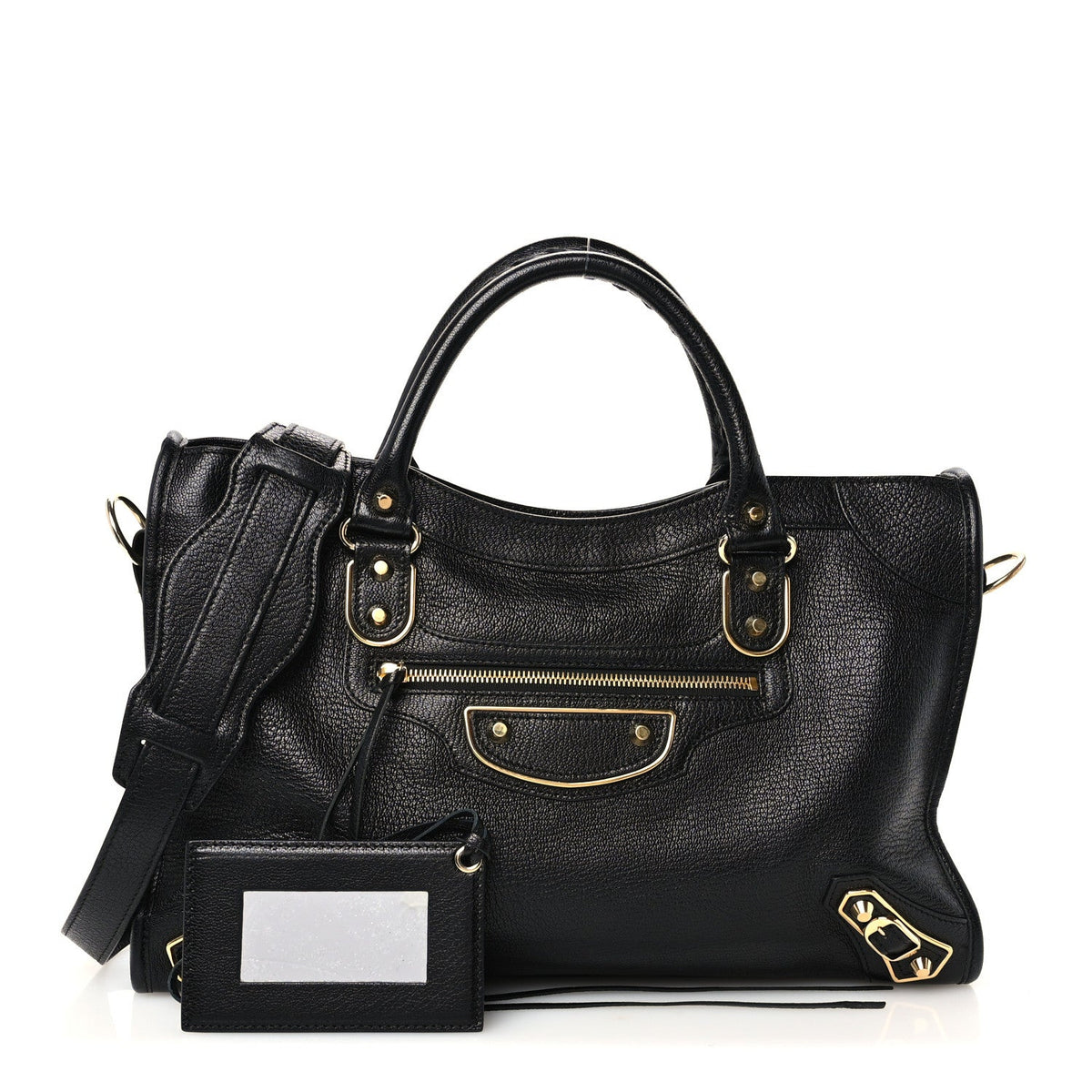 Chevre Gold Metallic Edge Hardware City Black