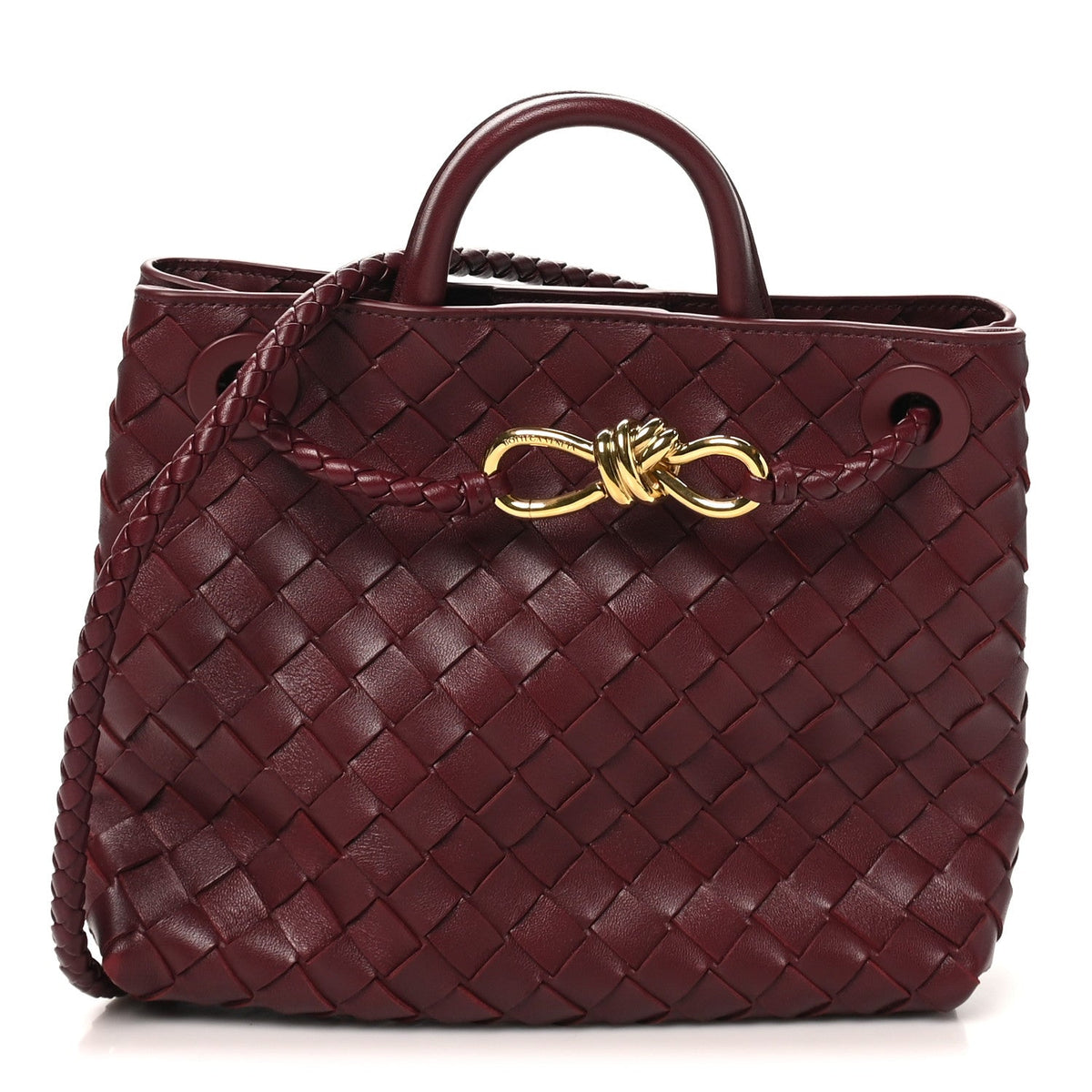 Nappa Intrecciato Small Andiamo Shoulder Bag Barolo