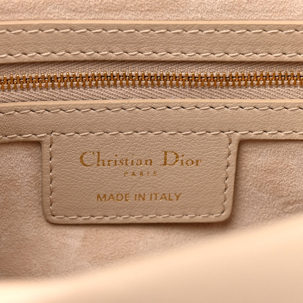 Lambskin Cannage Small Jolie Top Handle Bag Powder Beige Latte