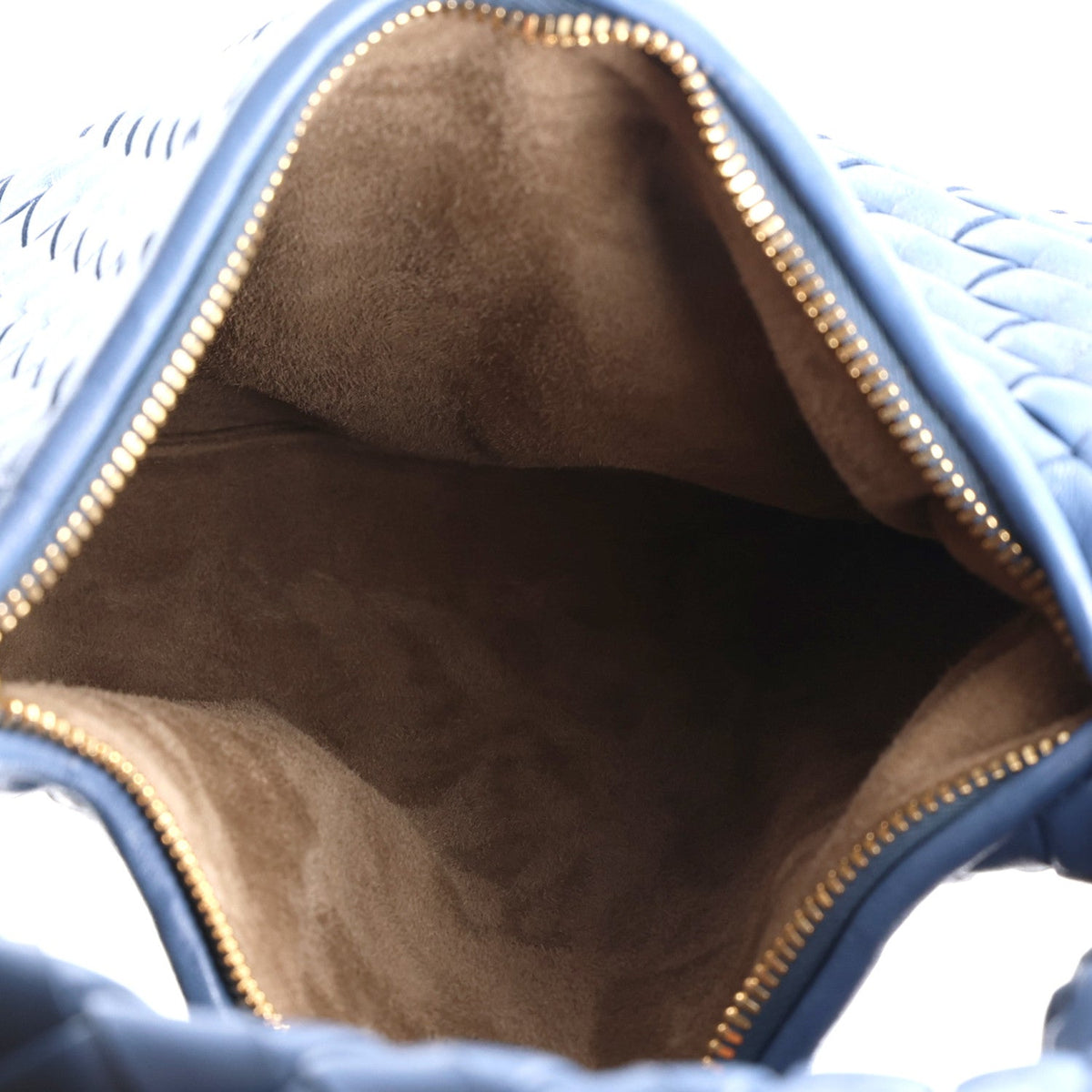 Supple Nappa Intrecciato Padded Small Veneta Hobo Blue Venezia