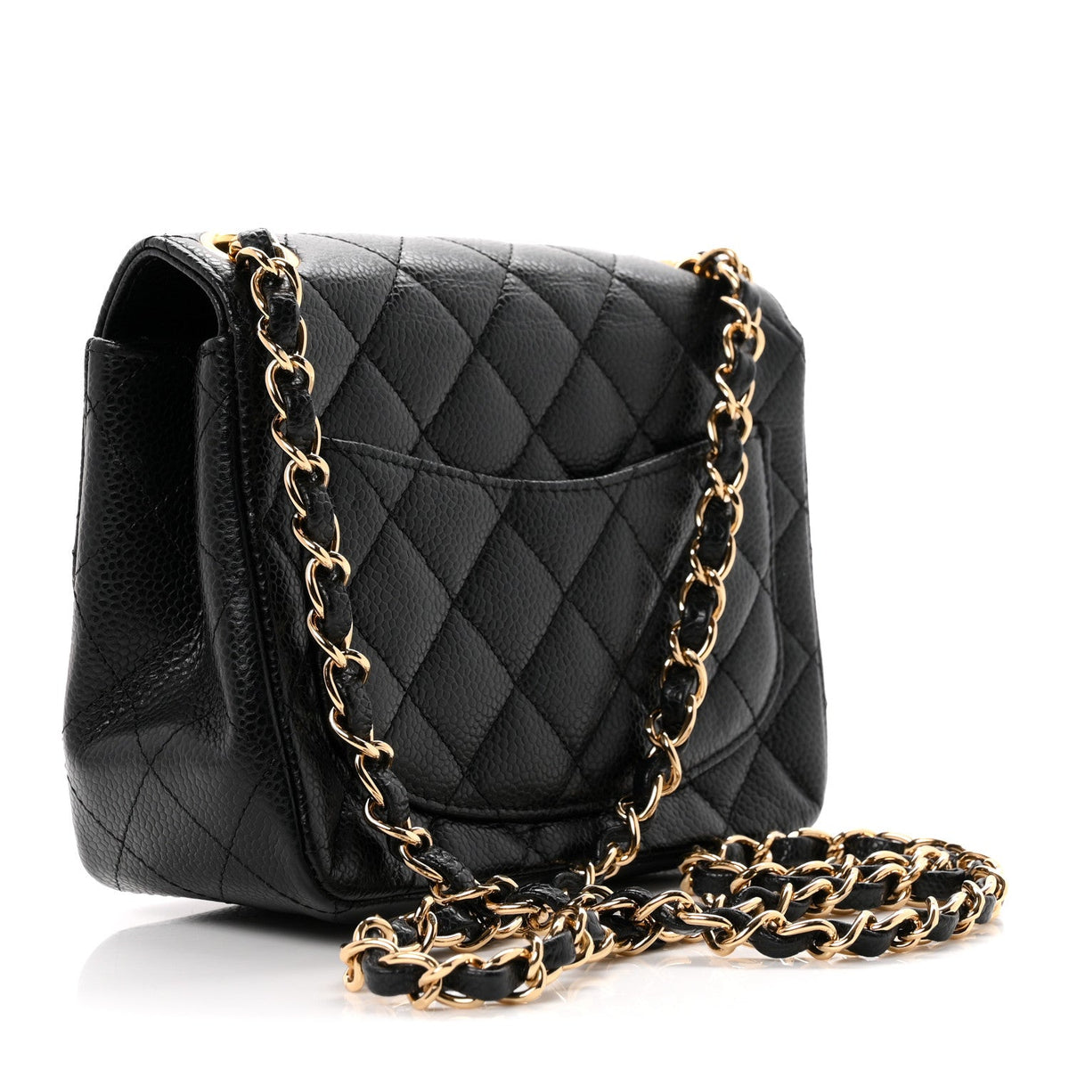 Caviar Quilted Mini Square Flap Black