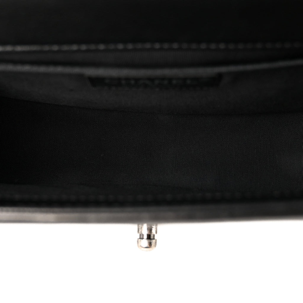 Calfskin Quilted Medium Boy Flap Black