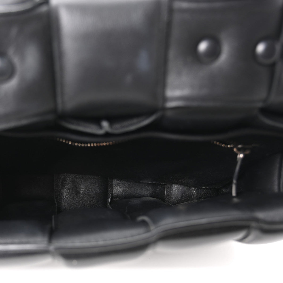 Lambskin Maxi Intreccio Padded Chain Cassette Crossbody Bag Black