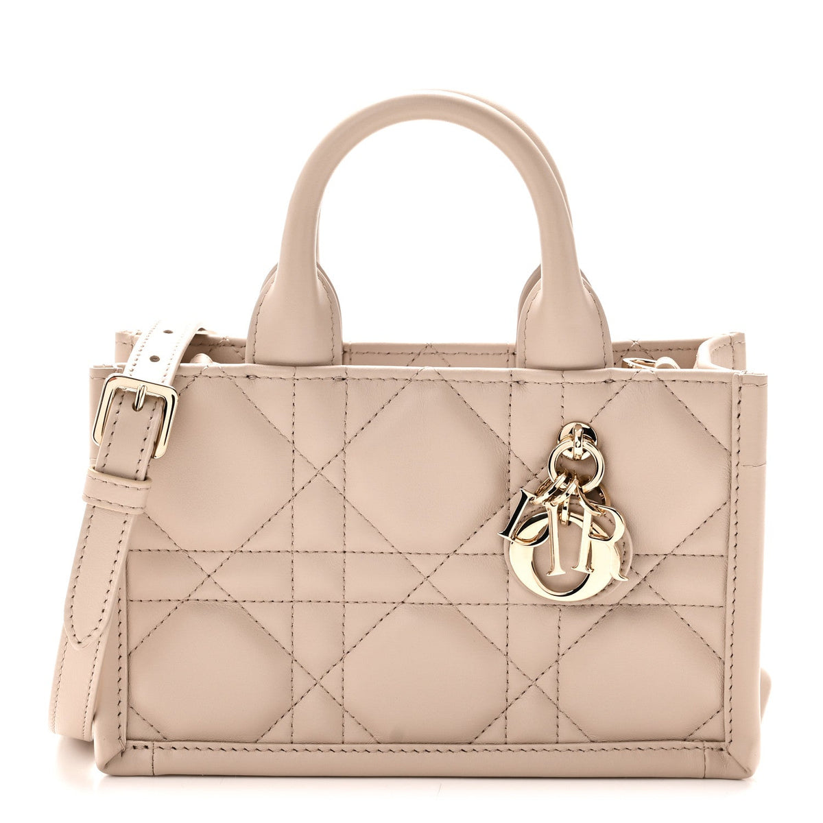 Calfskin Macrocannage Mini Book Tote Trench Beige