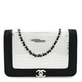 Velvet Mirror Embellished Boy Wallet On Chain WOC Argent