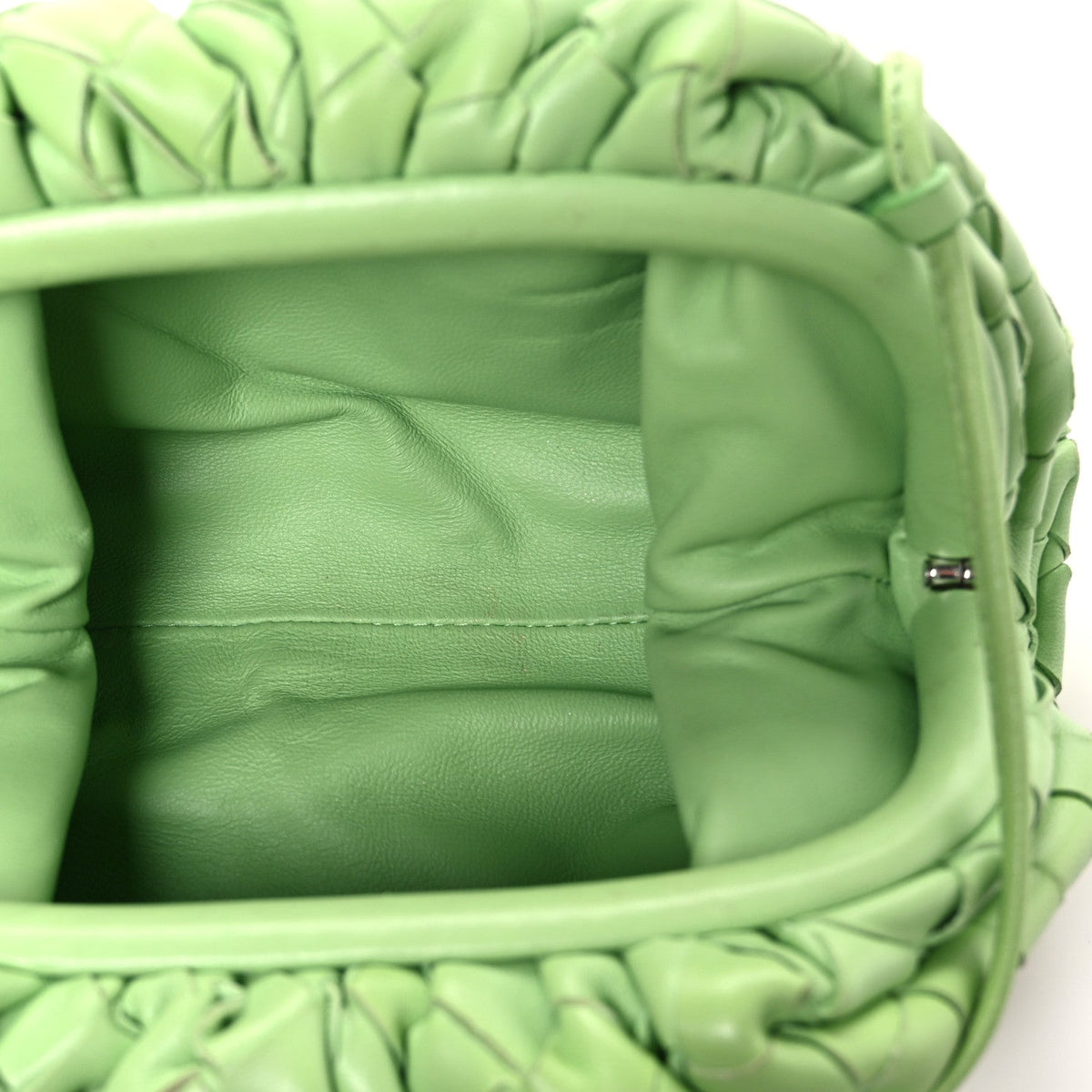 Nappa Intrecciato The Mini Pouch Pistachio