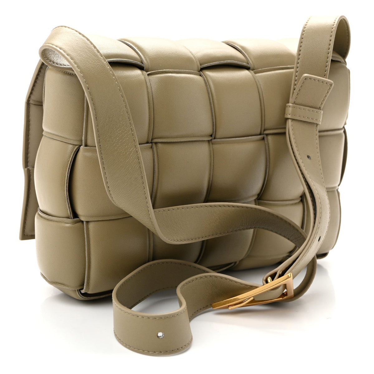 Nappa Maxi Intreccio Padded Cassette Crossbody Bag Travertine