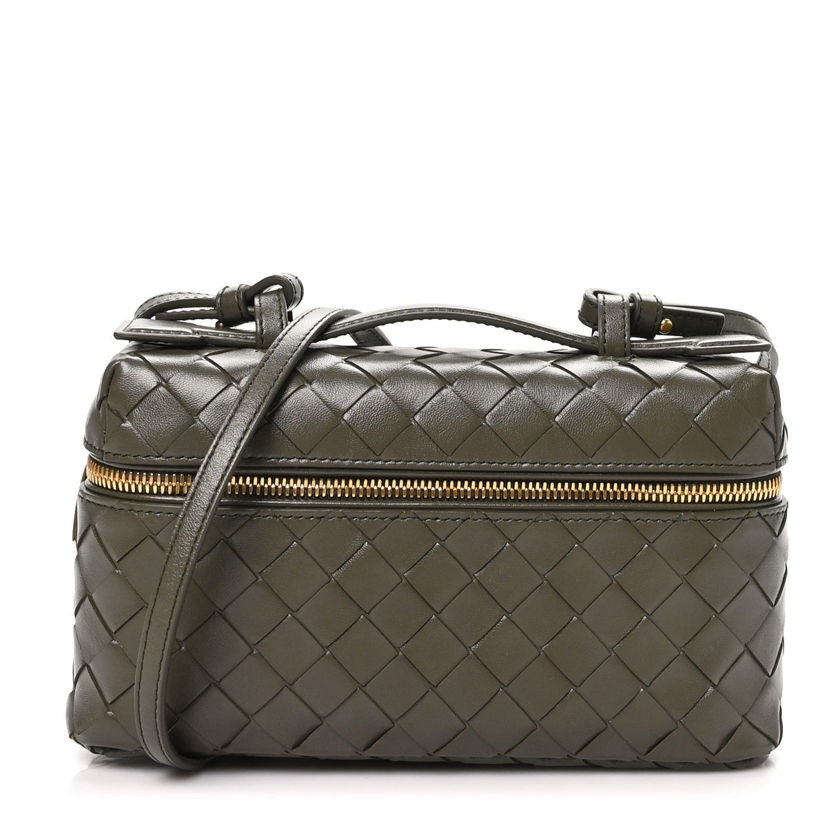 Calfskin Intrecciato Bang Bang Vanity Case Cypress