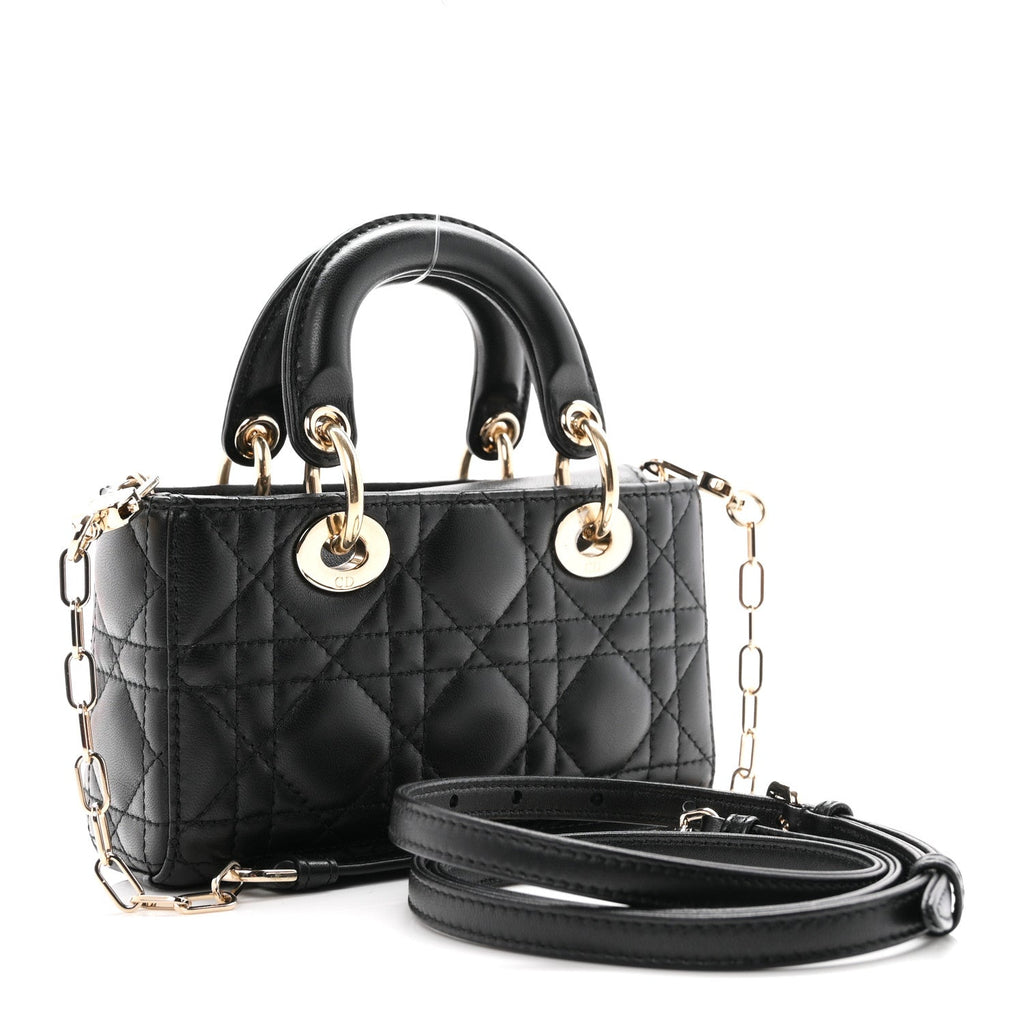 Lambskin Cannage Micro Lady D-Joy Black