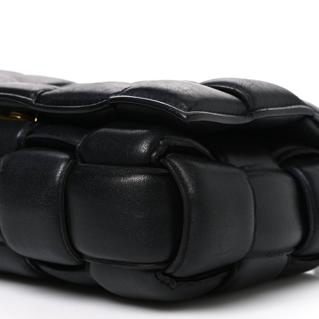 Nappa Maxi Intreccio Padded Cassette Crossbody Bag Black