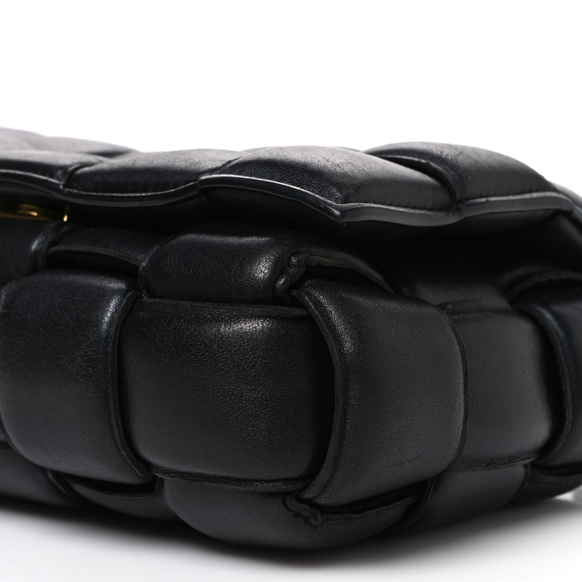 Nappa Maxi Intreccio Padded Cassette Crossbody Bag Black
