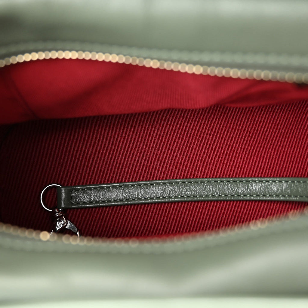 Aged Calfskin Quilted Small Gabrielle Hobo Dark Green