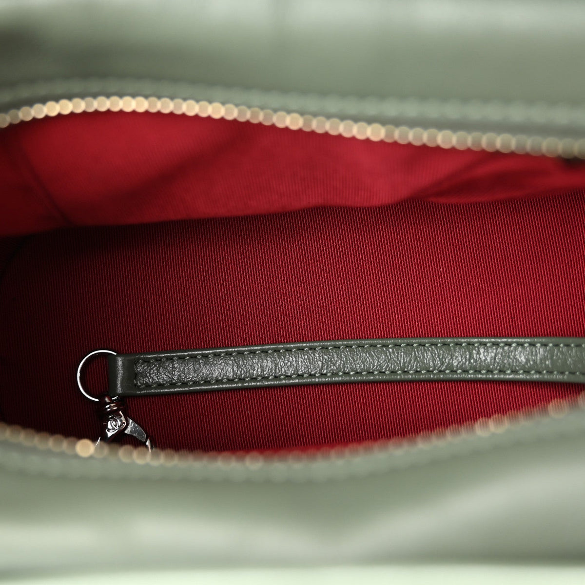Aged Calfskin Quilted Small Gabrielle Hobo Dark Green