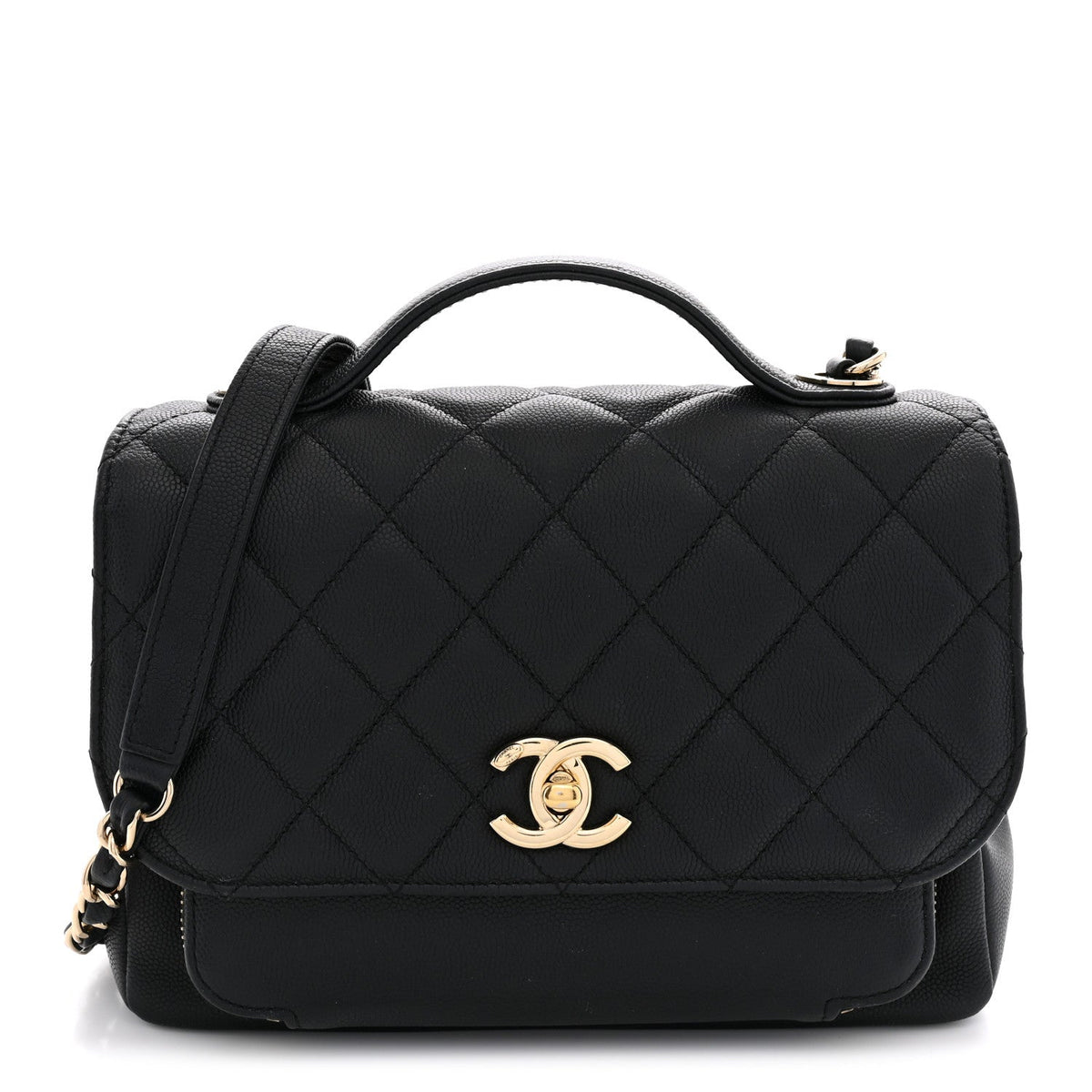 Caviar Quilted Medium Business Affinity Flap Black