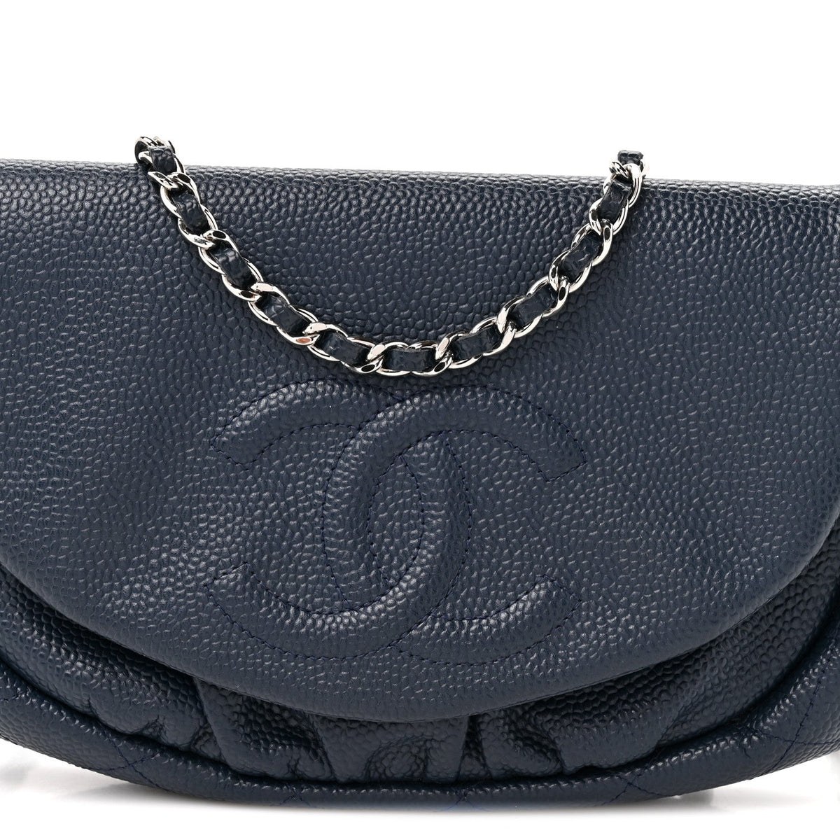 Caviar Half Moon Wallet On Chain WOC Navy