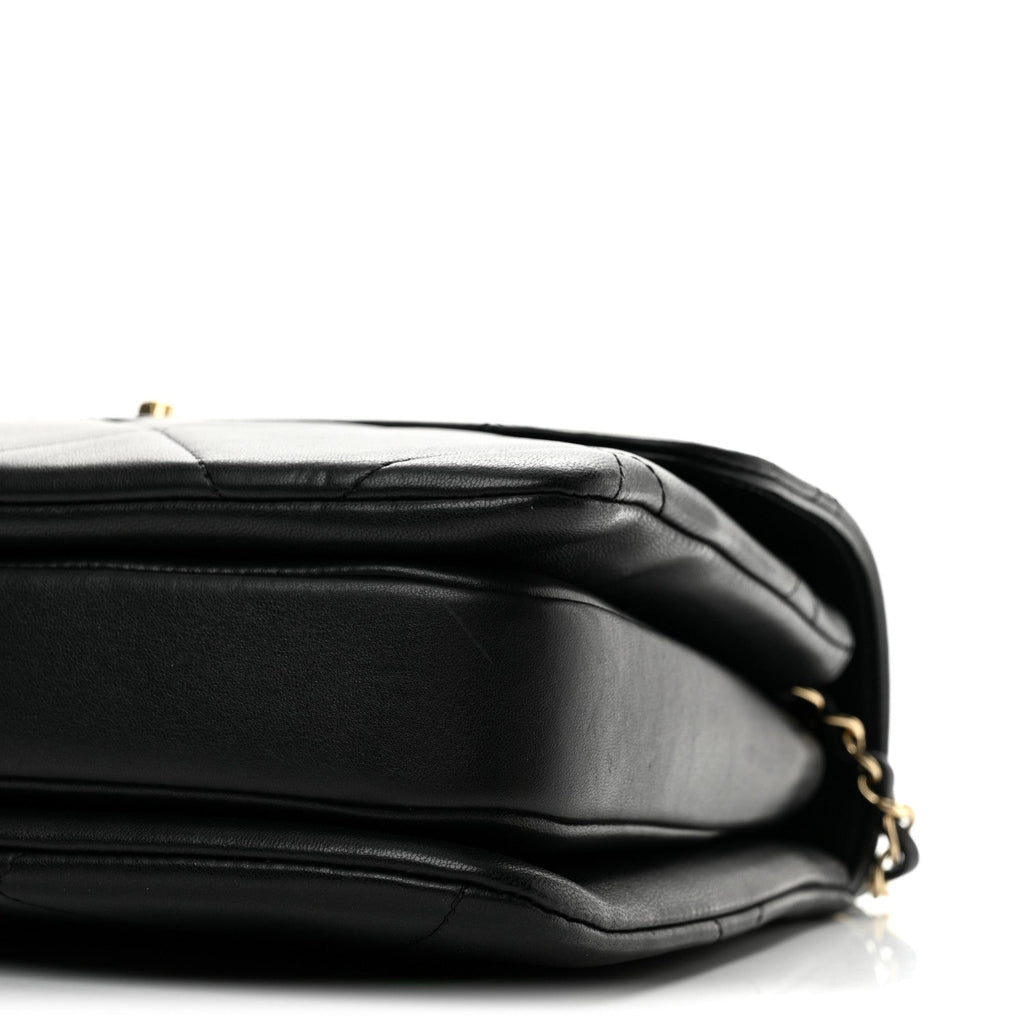 Lambskin Quilted Medium Trendy CC Flap Dual Handle Bag Black