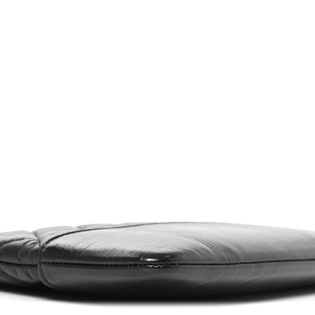Aged Calfskin Quilted Large Gabrielle Cosmetic Case Black