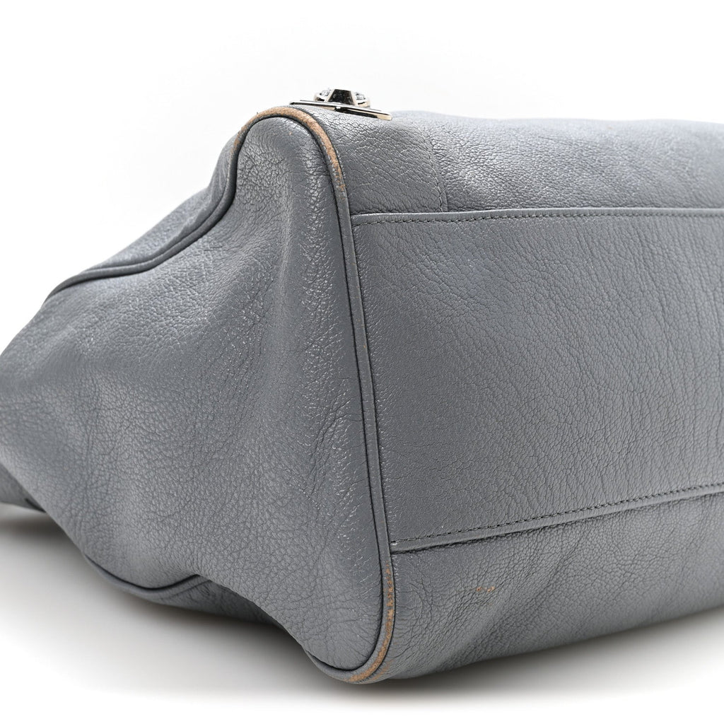 Chevre Silver Metallic Edge Hardware Velo Gris Acier