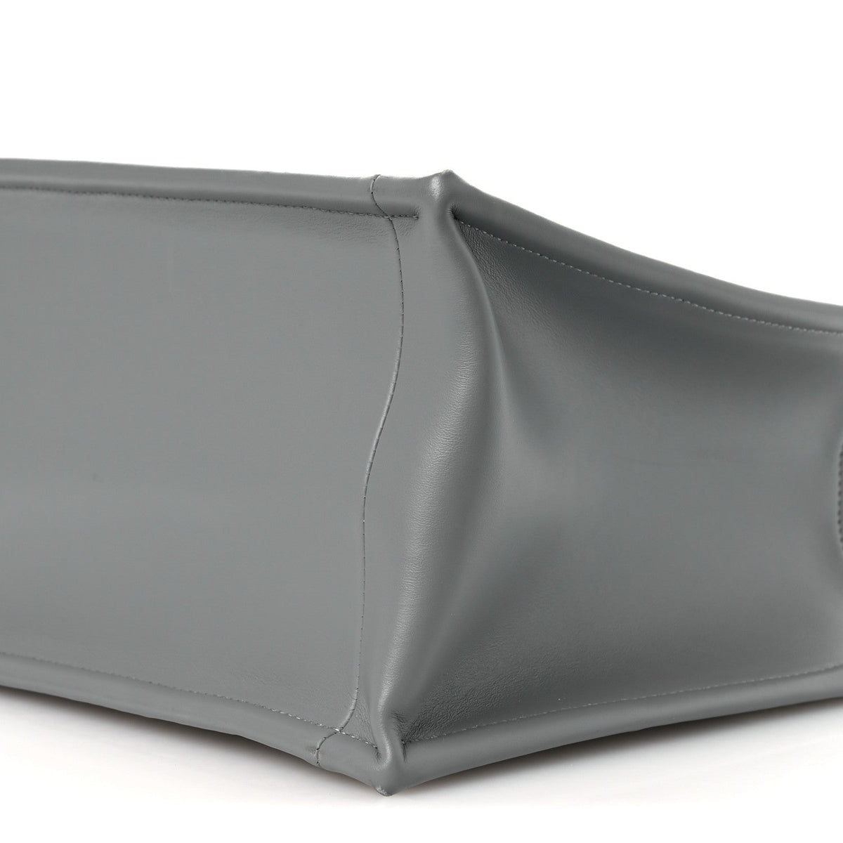 Oblique Chambray Calfskin Medium Book Tote With Strap Grey Latte