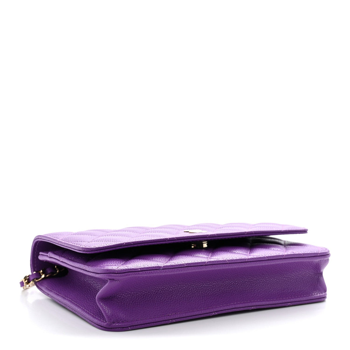 Caviar Quilted Wallet on Chain WOC Purple