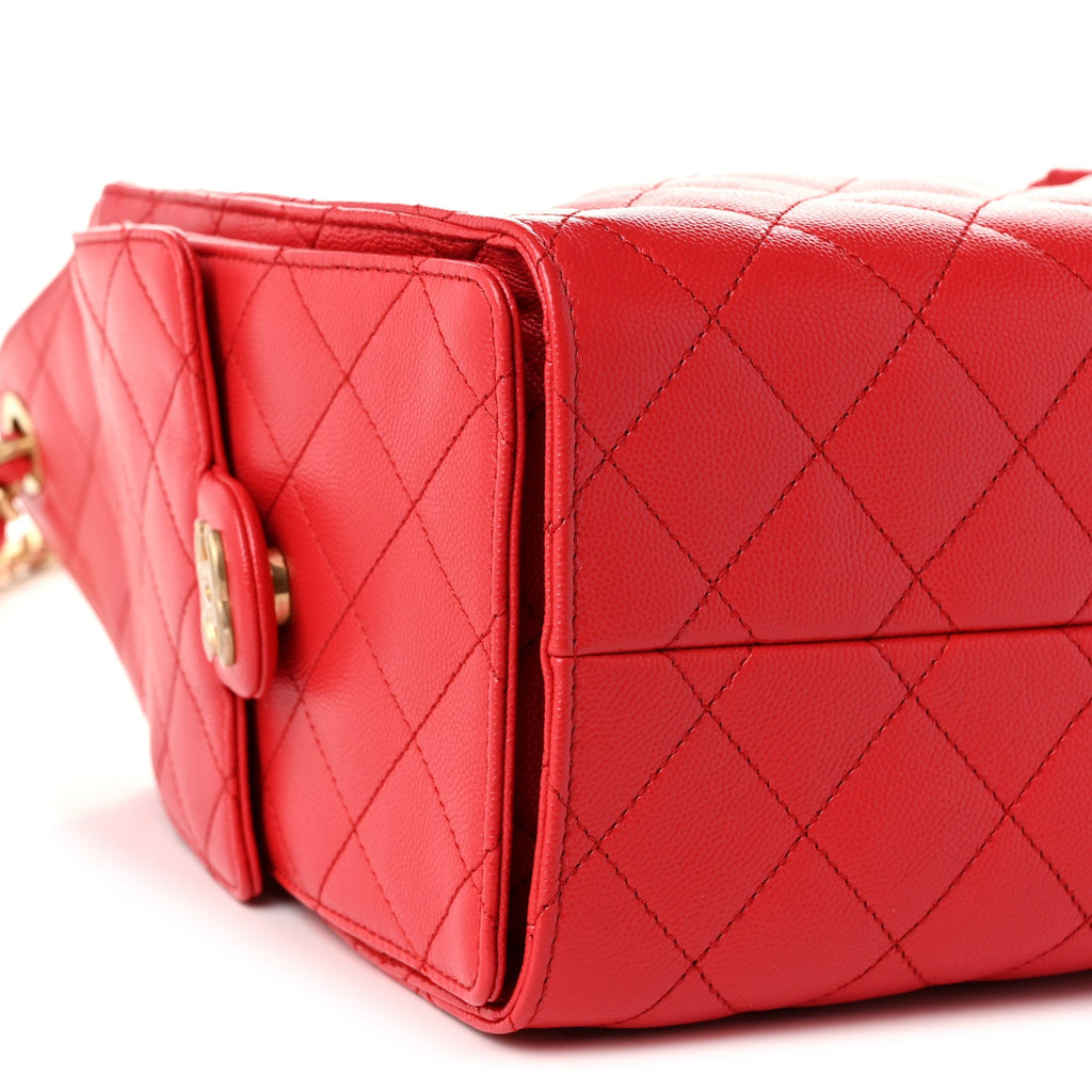 Caviar Quilted Small Chanel 25 Handbag Dark Red