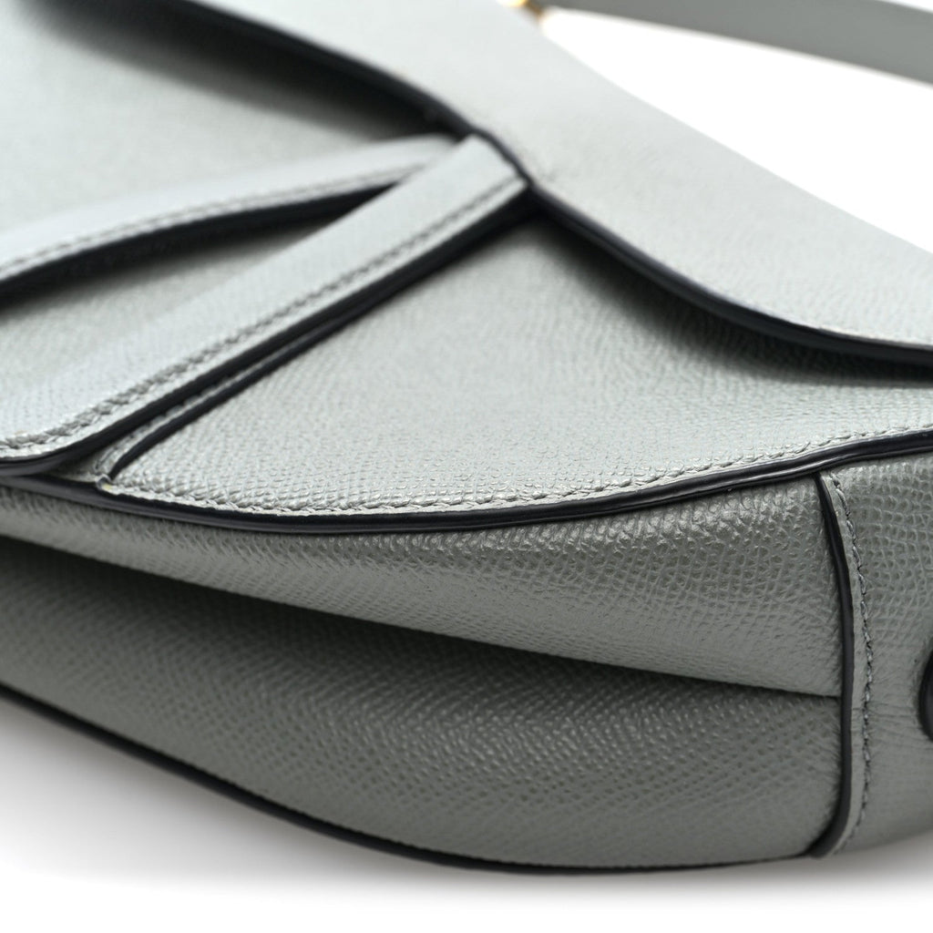 Grained Calfskin Saddle Bag Grey