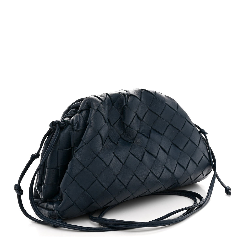 Nappa Intrecciato The Mini Pouch  Deep Blue
