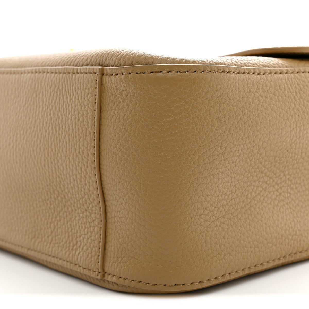 Grained Calfskin Small Souplissimo Maxi Flap Dark Beige