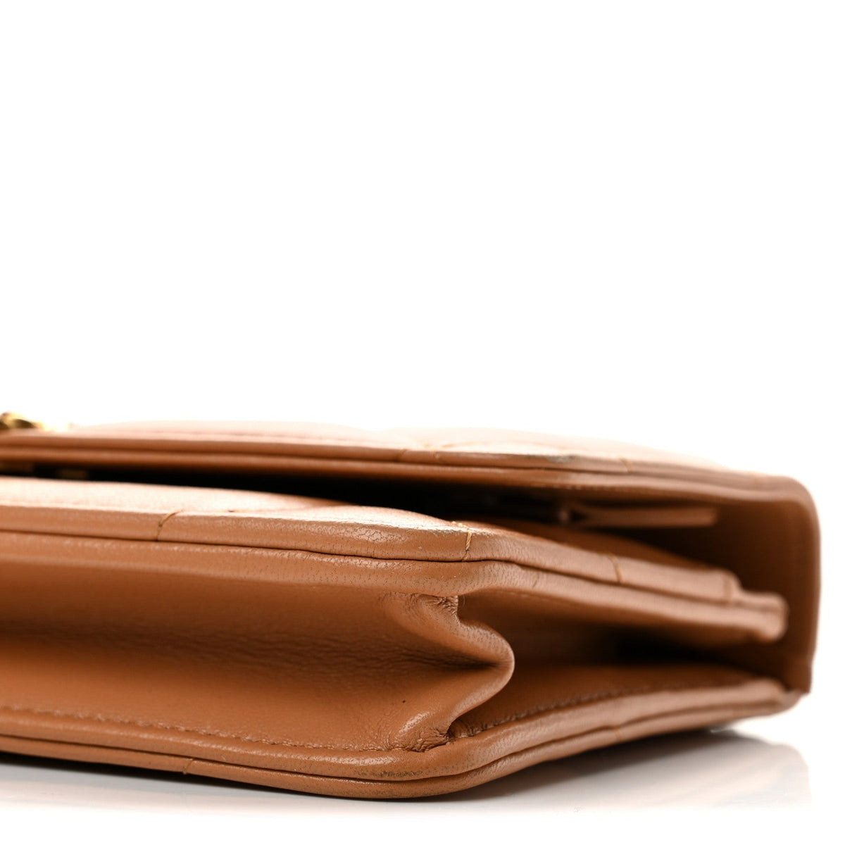 Lambskin Quilted Chanel 19 Wallet On Chain WOC Brown