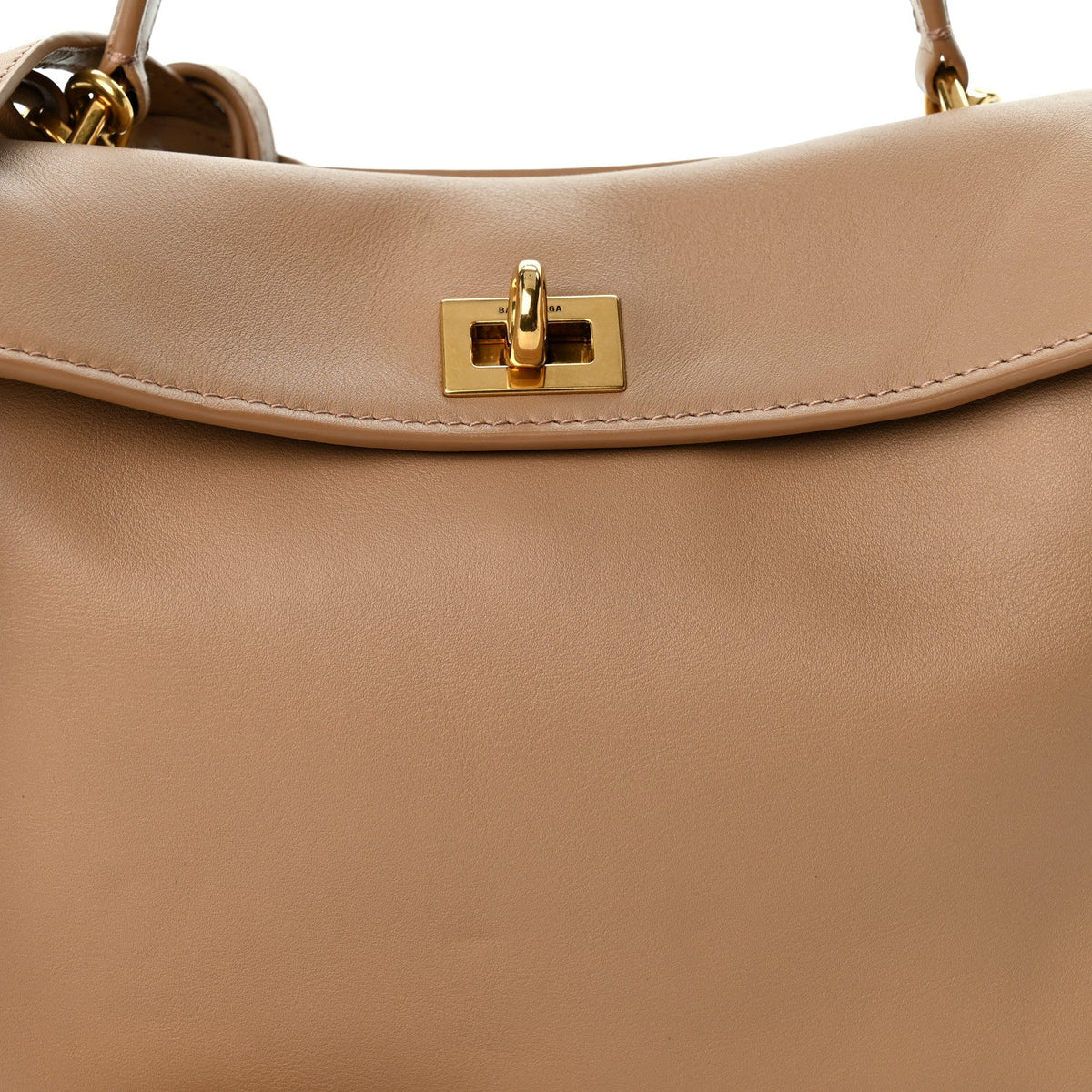 Natural Smooth Calfskin Mini Rodeo Top Handle Handbag Latte