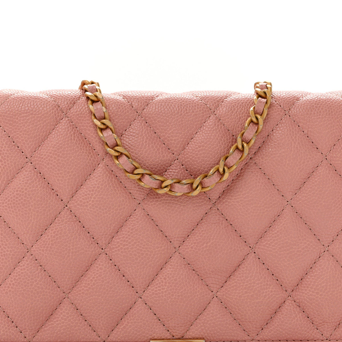 Caviar Quilted Boy Wallet On Chain WOC Pink