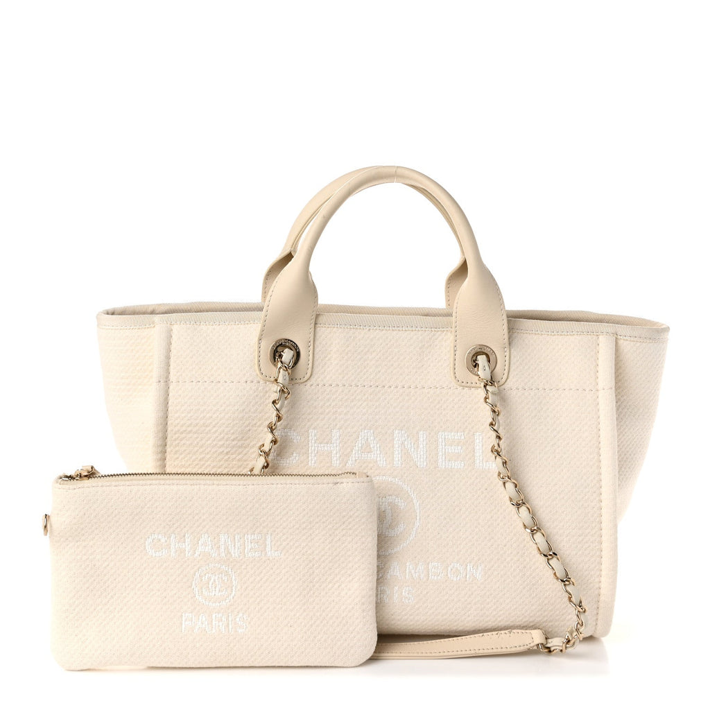 Mixed Fibers Small Deauville Tote White