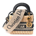 Wicker Oblique Mini Lady Dior Bag Blue